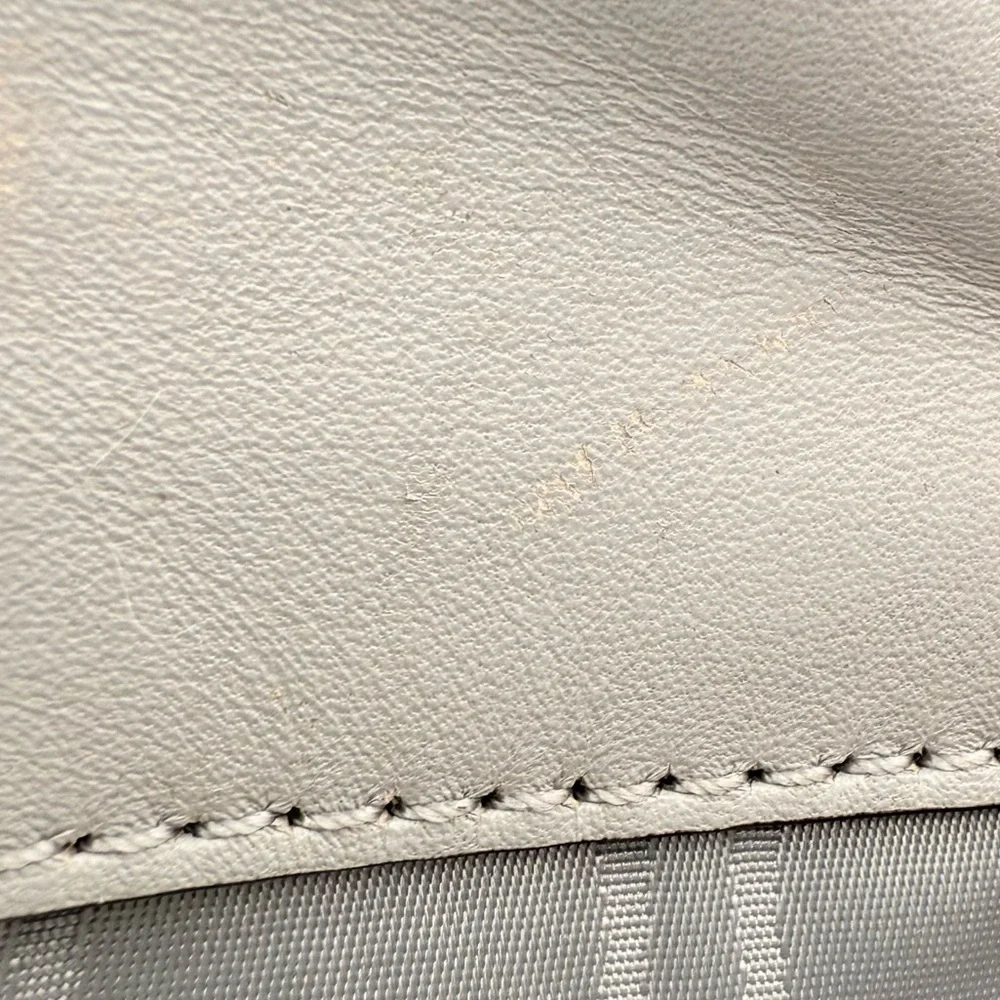 Coach Signature C Gray Leather Trim Satchel Purse Bag Shoulder Tote Handbag - Picture 9 of 15